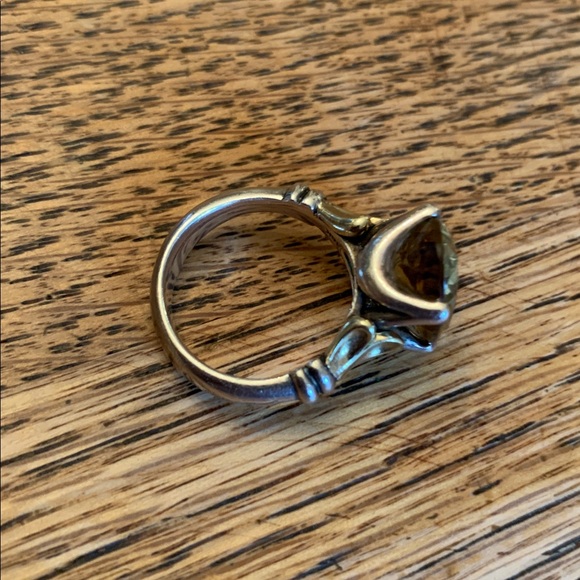 Vintage Jay King 925 and 18k marked designer ring w citrine solitaire sz 6 - Picture 4 of 10